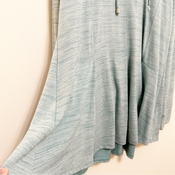 Soft Surroundings Aqua Heathered Relaxed Fit Hooded Pull Over Size Medium - Picture 4 of 8